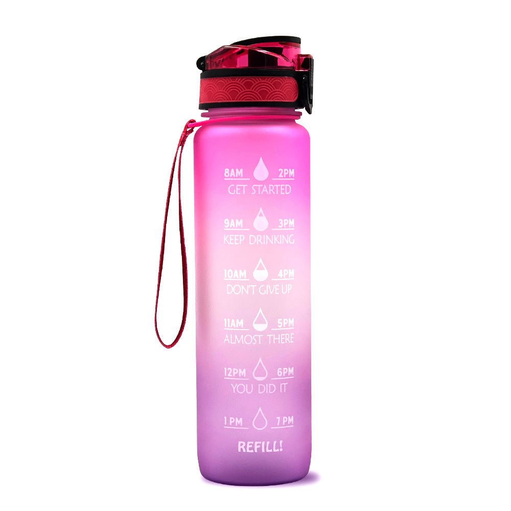 1L Tritan Water Bottle With Time Marker Bounce Cover Motivational Water Bottle Cycling Leakproof Cup For Sports Fitness Bottles - Oopsdadforgot.com
