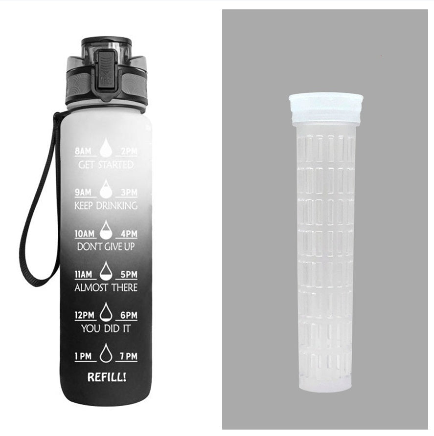 1L Tritan Water Bottle With Time Marker Bounce Cover Motivational Water Bottle Cycling Leakproof Cup For Sports Fitness Bottles - Oopsdadforgot.com