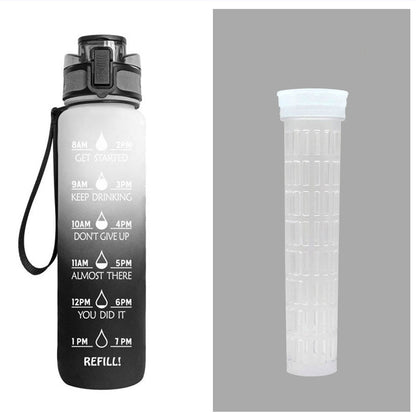 1L Tritan Water Bottle With Time Marker Bounce Cover Motivational Water Bottle Cycling Leakproof Cup For Sports Fitness Bottles - Oopsdadforgot.com