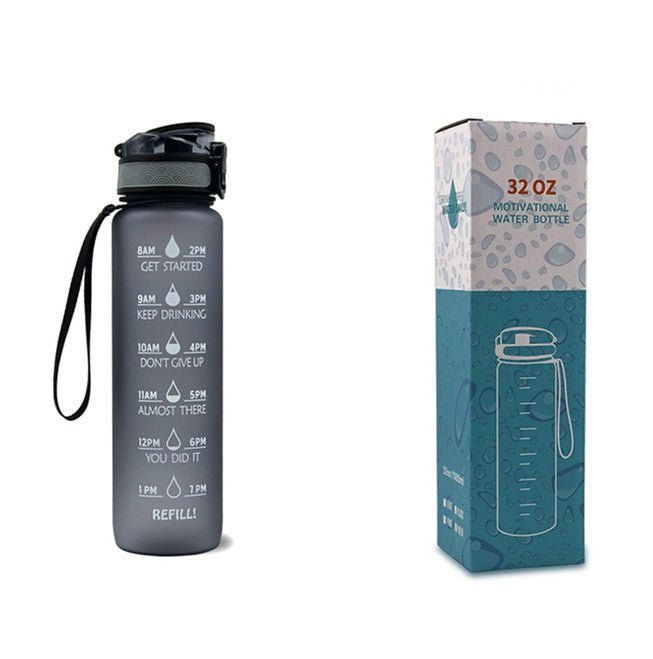 1L Tritan Water Bottle With Time Marker Bounce Cover Motivational Water Bottle Cycling Leakproof Cup For Sports Fitness Bottles - Oopsdadforgot.com