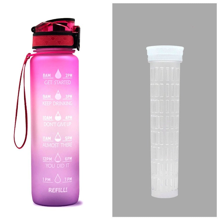 1L Tritan Water Bottle With Time Marker Bounce Cover Motivational Water Bottle Cycling Leakproof Cup For Sports Fitness Bottles - Oopsdadforgot.com