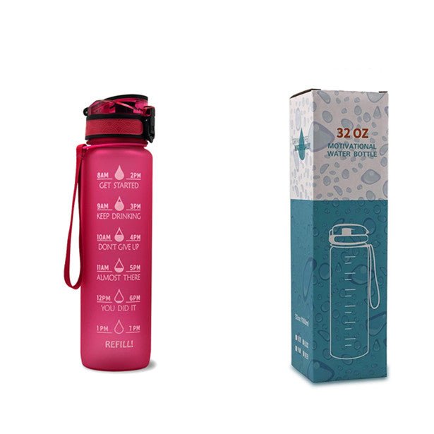 1L Tritan Water Bottle With Time Marker Bounce Cover Motivational Water Bottle Cycling Leakproof Cup For Sports Fitness Bottles - Oopsdadforgot.com