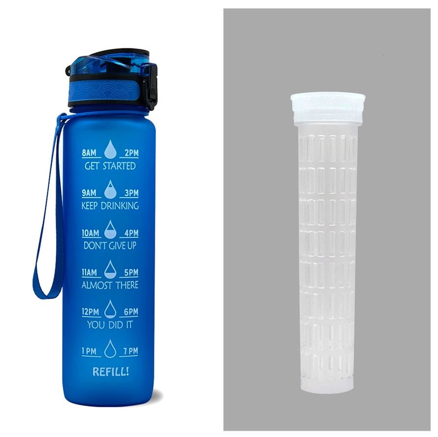 1L Tritan Water Bottle With Time Marker Bounce Cover Motivational Water Bottle Cycling Leakproof Cup For Sports Fitness Bottles - Oopsdadforgot.com