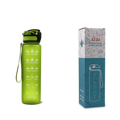 1L Tritan Water Bottle With Time Marker Bounce Cover Motivational Water Bottle Cycling Leakproof Cup For Sports Fitness Bottles - Oopsdadforgot.com