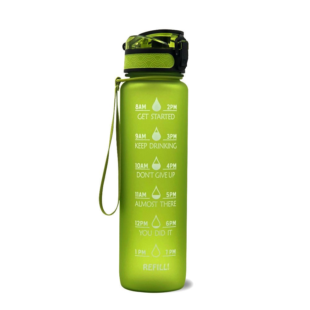 1L Tritan Water Bottle With Time Marker Bounce Cover Motivational Water Bottle Cycling Leakproof Cup For Sports Fitness Bottles - Oopsdadforgot.com