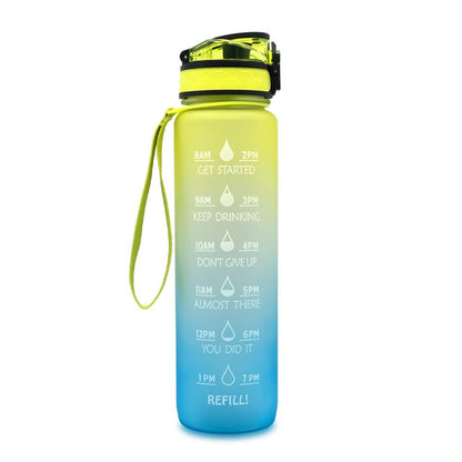 1L Tritan Water Bottle With Time Marker Bounce Cover Motivational Water Bottle Cycling Leakproof Cup For Sports Fitness Bottles - Oopsdadforgot.com