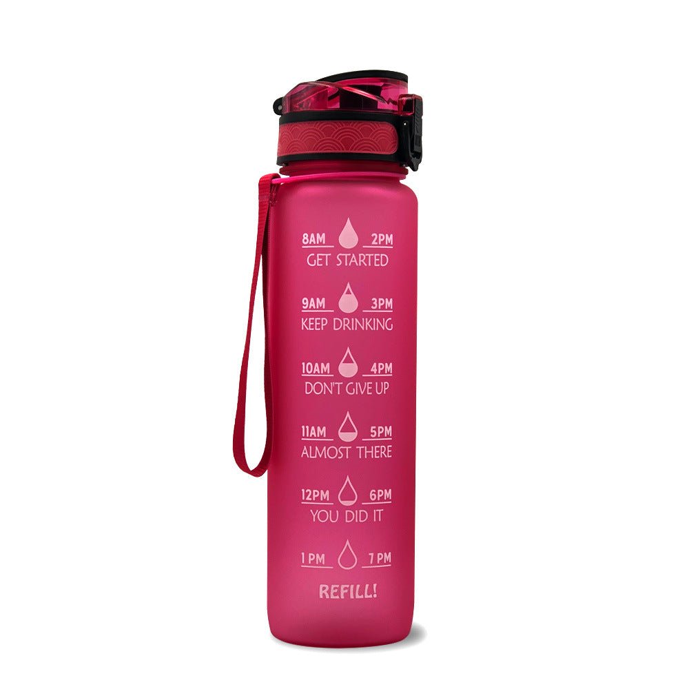 1L Tritan Water Bottle With Time Marker Bounce Cover Motivational Water Bottle Cycling Leakproof Cup For Sports Fitness Bottles - Oopsdadforgot.com