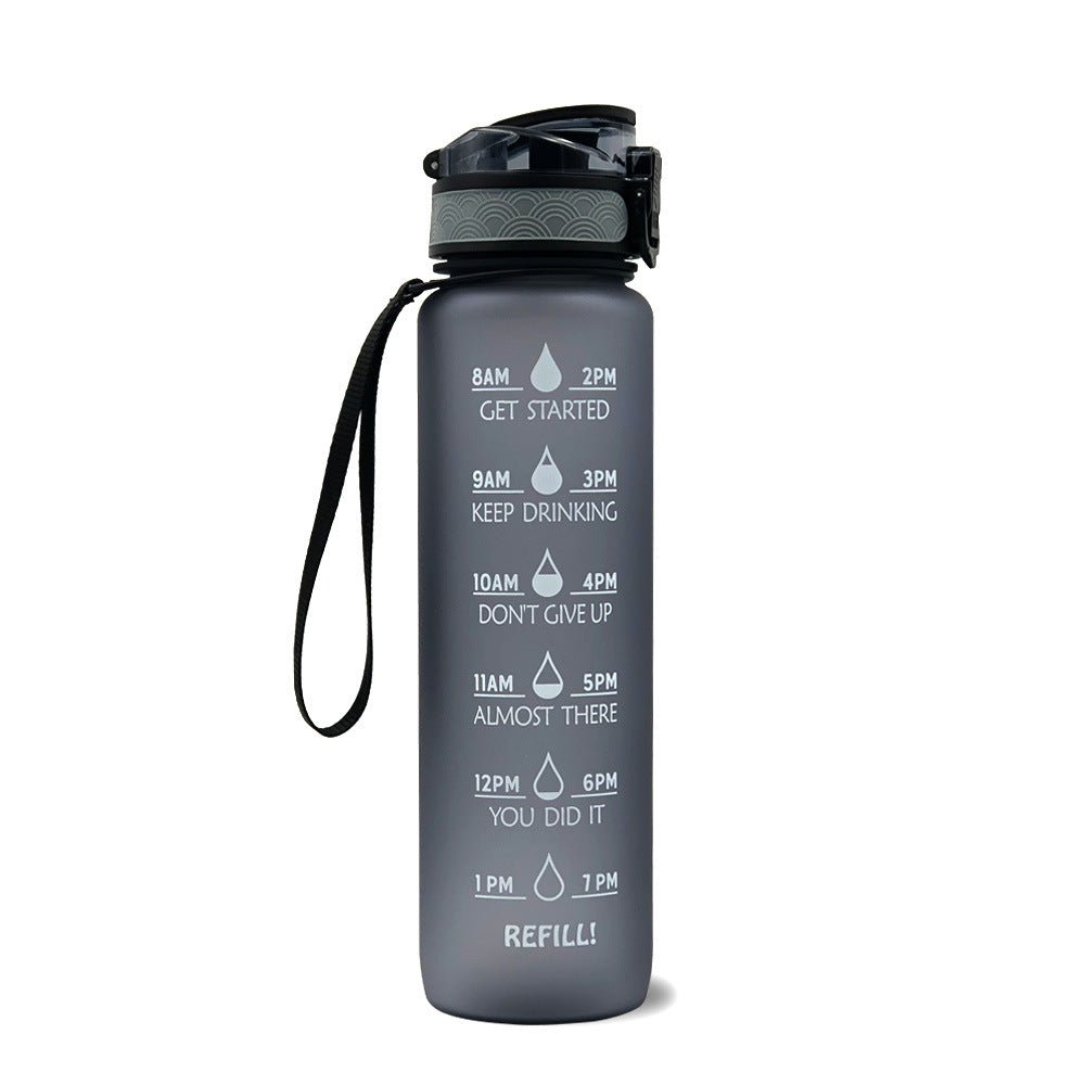 1L Tritan Water Bottle With Time Marker Bounce Cover Motivational Water Bottle Cycling Leakproof Cup For Sports Fitness Bottles - Oopsdadforgot.com