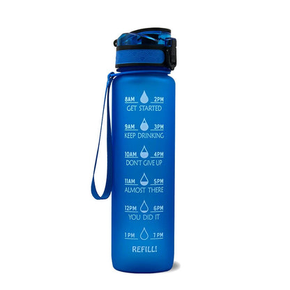 1L Tritan Water Bottle With Time Marker Bounce Cover Motivational Water Bottle Cycling Leakproof Cup For Sports Fitness Bottles - Oopsdadforgot.com
