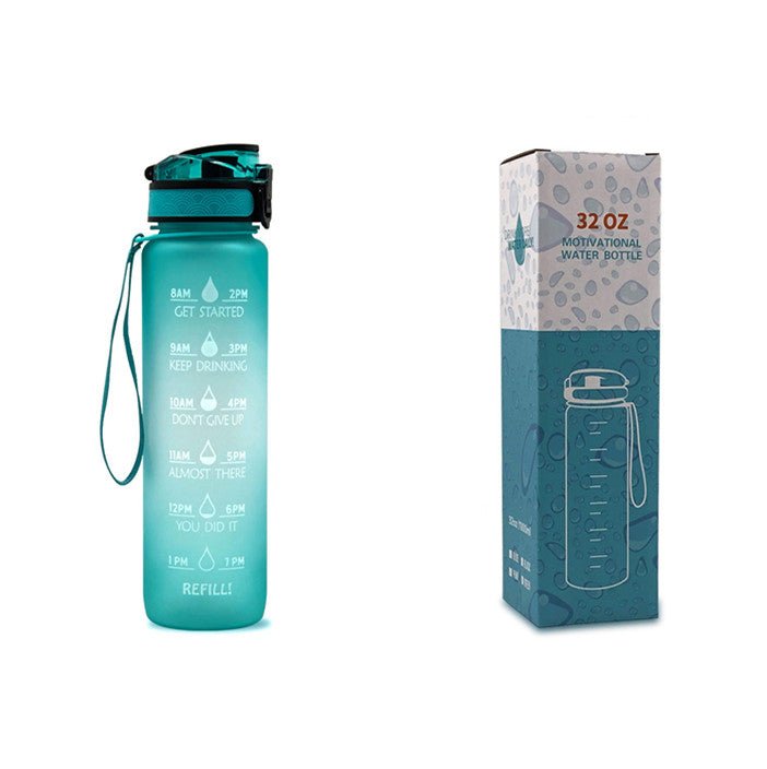 1L Tritan Water Bottle With Time Marker Bounce Cover Motivational Water Bottle Cycling Leakproof Cup For Sports Fitness Bottles - Oopsdadforgot.com