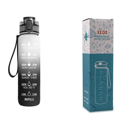 1L Tritan Water Bottle With Time Marker Bounce Cover Motivational Water Bottle Cycling Leakproof Cup For Sports Fitness Bottles - Oopsdadforgot.com