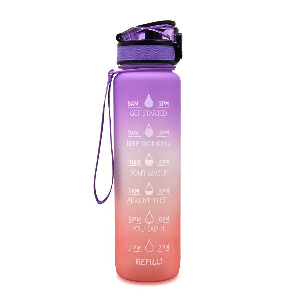 1L Tritan Water Bottle With Time Marker Bounce Cover Motivational Water Bottle Cycling Leakproof Cup For Sports Fitness Bottles - Oopsdadforgot.com