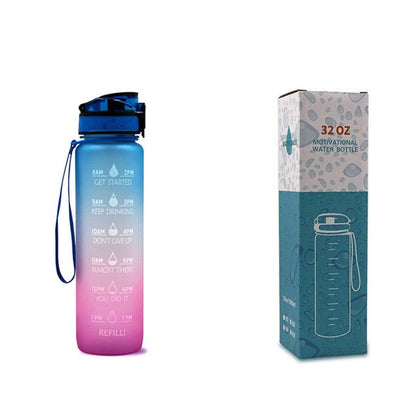 1L Tritan Water Bottle With Time Marker Bounce Cover Motivational Water Bottle Cycling Leakproof Cup For Sports Fitness Bottles - Oopsdadforgot.com