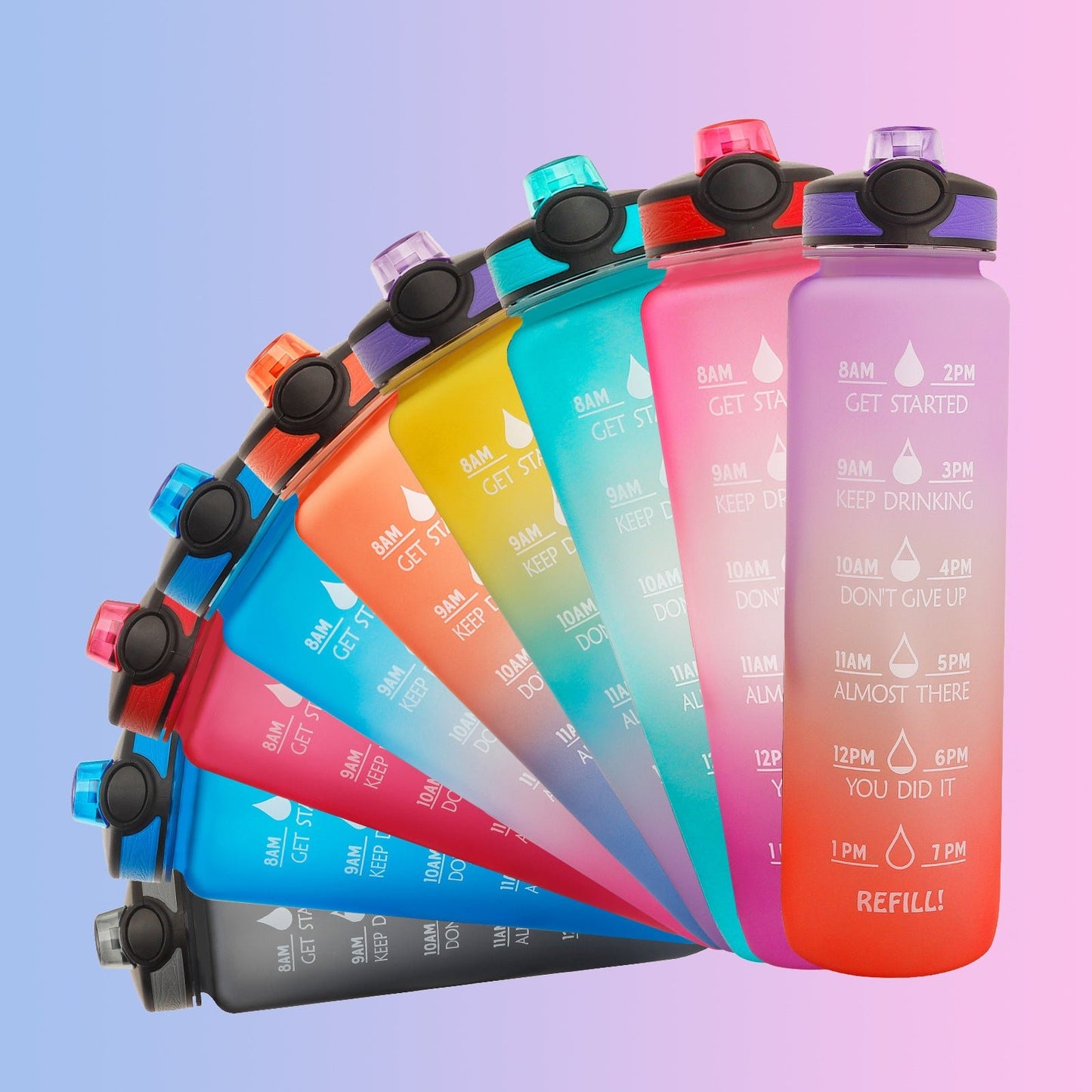 1L Tritan Water Bottle With Time Marker Bounce Cover Motivational Water Bottle Cycling Leakproof Cup For Sports Fitness Bottles - Oopsdadforgot.com