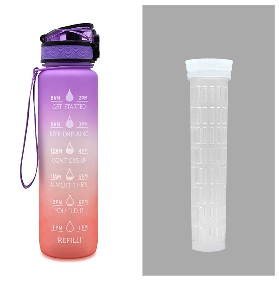 1L Tritan Water Bottle With Time Marker Bounce Cover Motivational Water Bottle Cycling Leakproof Cup For Sports Fitness Bottles - Oopsdadforgot.com