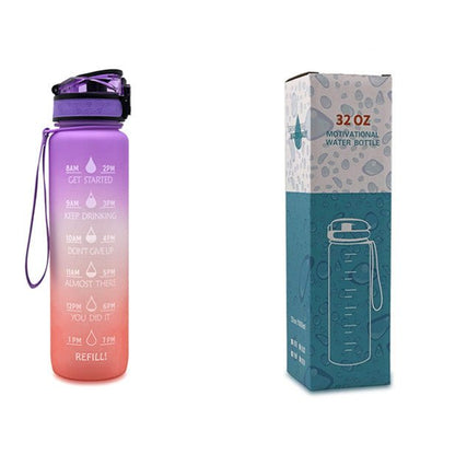 1L Tritan Water Bottle With Time Marker Bounce Cover Motivational Water Bottle Cycling Leakproof Cup For Sports Fitness Bottles - Oopsdadforgot.com