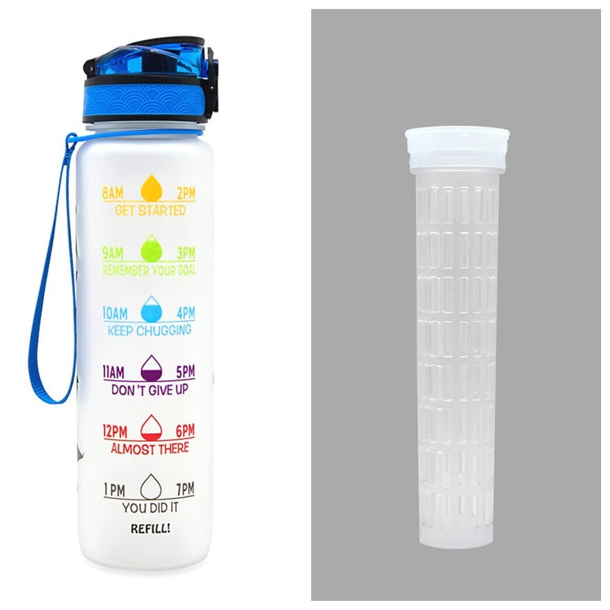 1L Tritan Water Bottle With Time Marker Bounce Cover Motivational Water Bottle Cycling Leakproof Cup For Sports Fitness Bottles - Oopsdadforgot.com