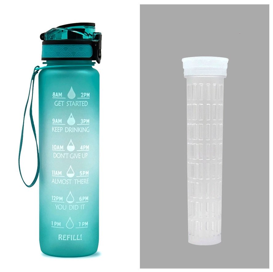 1L Tritan Water Bottle With Time Marker Bounce Cover Motivational Water Bottle Cycling Leakproof Cup For Sports Fitness Bottles - Oopsdadforgot.com
