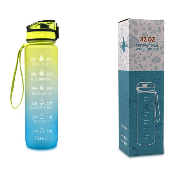 1L Tritan Water Bottle With Time Marker Bounce Cover Motivational Water Bottle Cycling Leakproof Cup For Sports Fitness Bottles - Oopsdadforgot.com