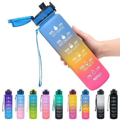 1L Tritan Water Bottle With Time Marker Bounce Cover Motivational Water Bottle Cycling Leakproof Cup For Sports Fitness Bottles - Oopsdadforgot.com