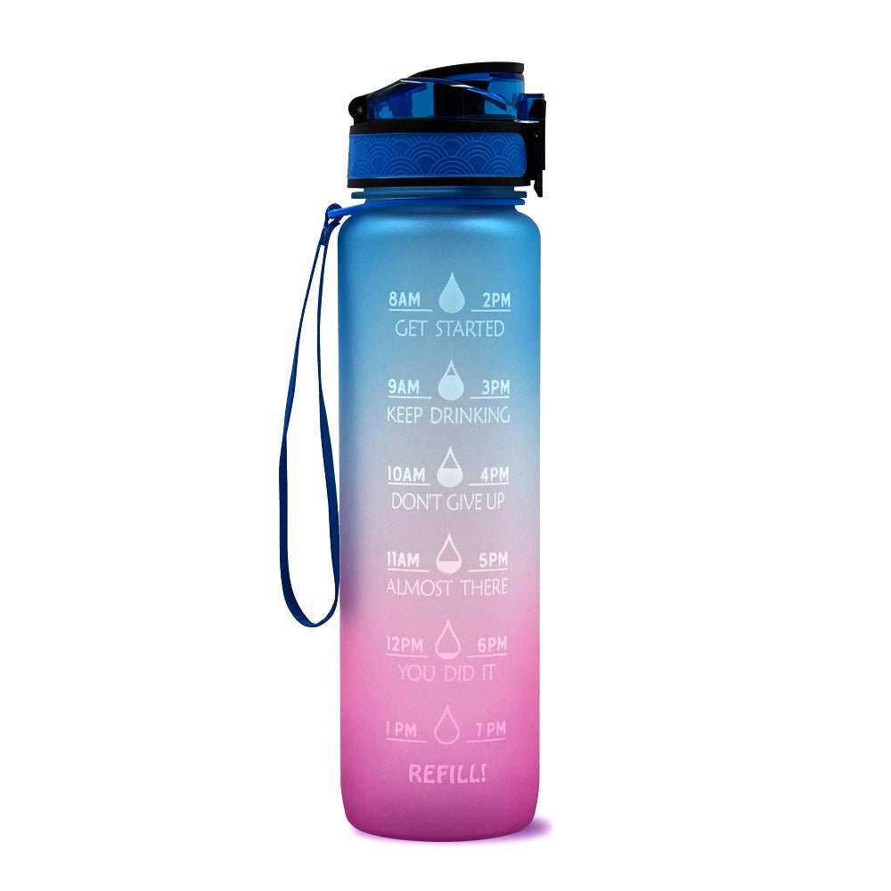 1L Tritan Water Bottle With Time Marker Bounce Cover Motivational Water Bottle Cycling Leakproof Cup For Sports Fitness Bottles - Oopsdadforgot.com