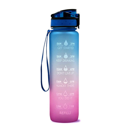 1L Tritan Water Bottle With Time Marker Bounce Cover Motivational Water Bottle Cycling Leakproof Cup For Sports Fitness Bottles - Oopsdadforgot.com