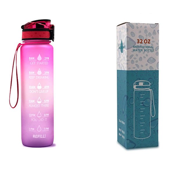 1L Tritan Water Bottle With Time Marker Bounce Cover Motivational Water Bottle Cycling Leakproof Cup For Sports Fitness Bottles - Oopsdadforgot.com