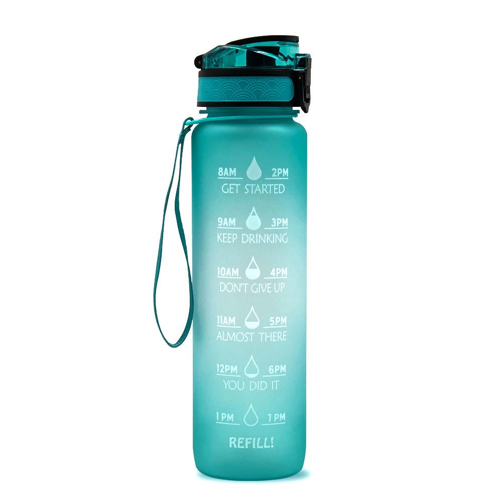 1L Tritan Water Bottle With Time Marker Bounce Cover Motivational Water Bottle Cycling Leakproof Cup For Sports Fitness Bottles - Oopsdadforgot.com