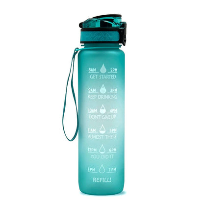 1L Tritan Water Bottle With Time Marker Bounce Cover Motivational Water Bottle Cycling Leakproof Cup For Sports Fitness Bottles - Oopsdadforgot.com