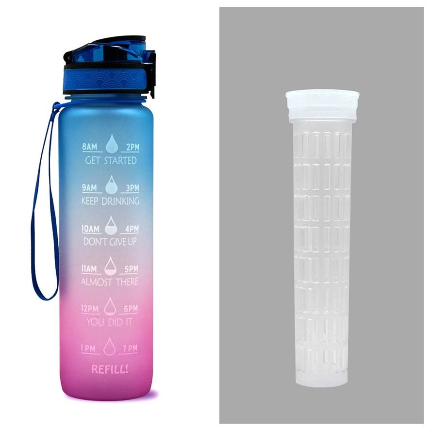 1L Tritan Water Bottle With Time Marker Bounce Cover Motivational Water Bottle Cycling Leakproof Cup For Sports Fitness Bottles - Oopsdadforgot.com