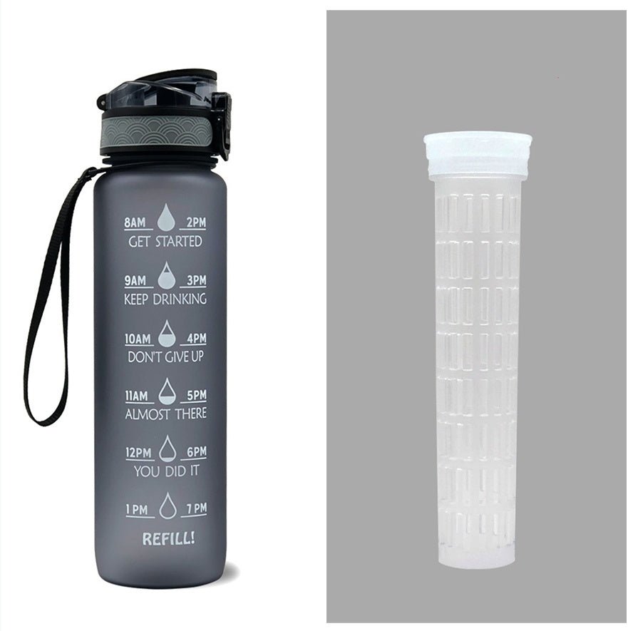 1L Tritan Water Bottle With Time Marker Bounce Cover Motivational Water Bottle Cycling Leakproof Cup For Sports Fitness Bottles - Oopsdadforgot.com