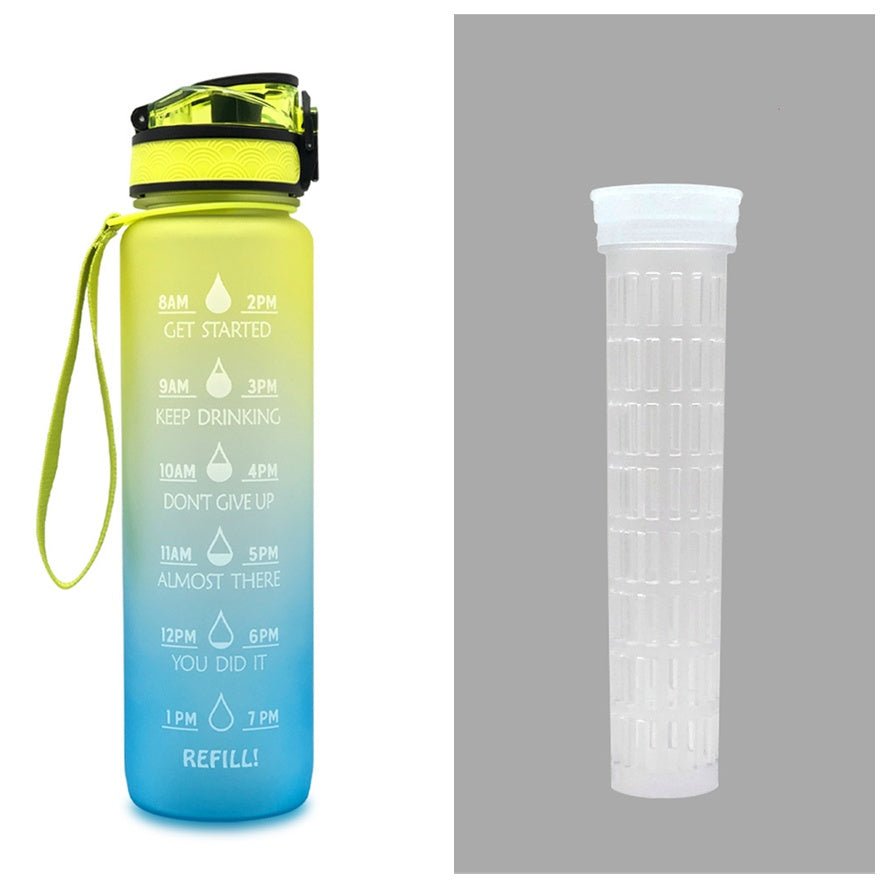 1L Tritan Water Bottle With Time Marker Bounce Cover Motivational Water Bottle Cycling Leakproof Cup For Sports Fitness Bottles - Oopsdadforgot.com