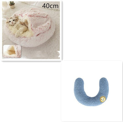 2 In 1 Dog And Cat Bed Pet Winter Bed Round Plush Warm Bed House Soft Long Plush Pets Bed Pet Products - Oopsdadforgot.com