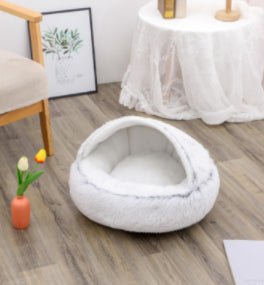 2 In 1 Dog And Cat Bed Pet Winter Bed Round Plush Warm Bed House Soft Long Plush Pets Bed Pet Products - Oopsdadforgot.com