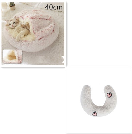 2 In 1 Dog And Cat Bed Pet Winter Bed Round Plush Warm Bed House Soft Long Plush Pets Bed Pet Products - Oopsdadforgot.com