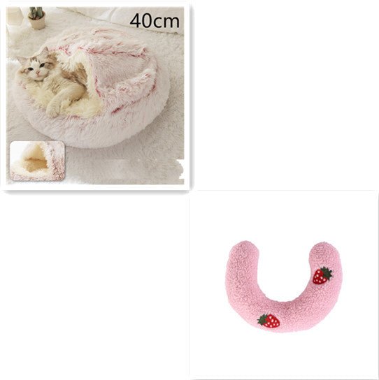 2 In 1 Dog And Cat Bed Pet Winter Bed Round Plush Warm Bed House Soft Long Plush Pets Bed Pet Products - Oopsdadforgot.com