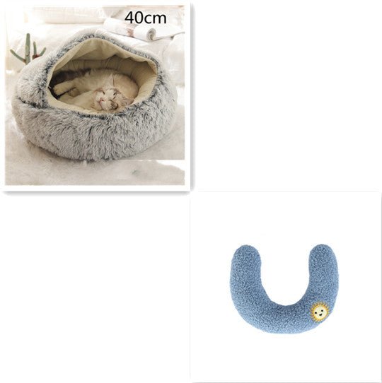 2 In 1 Dog And Cat Bed Pet Winter Bed Round Plush Warm Bed House Soft Long Plush Pets Bed Pet Products - Oopsdadforgot.com