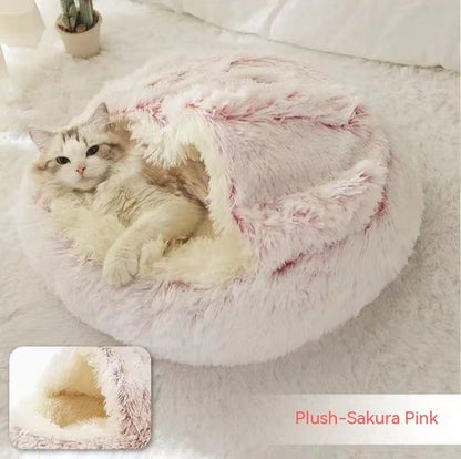 2 In 1 Dog And Cat Bed Pet Winter Bed Round Plush Warm Bed House Soft Long Plush Pets Bed Pet Products - Oopsdadforgot.com
