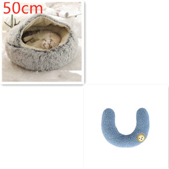 2 In 1 Dog And Cat Bed Pet Winter Bed Round Plush Warm Bed House Soft Long Plush Pets Bed Pet Products - Oopsdadforgot.com
