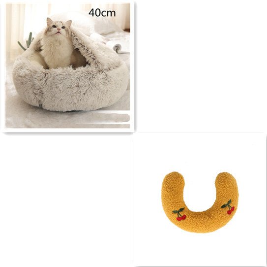 2 In 1 Dog And Cat Bed Pet Winter Bed Round Plush Warm Bed House Soft Long Plush Pets Bed Pet Products - Oopsdadforgot.com