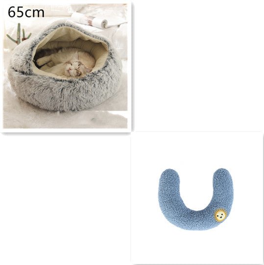 2 In 1 Dog And Cat Bed Pet Winter Bed Round Plush Warm Bed House Soft Long Plush Pets Bed Pet Products - Oopsdadforgot.com