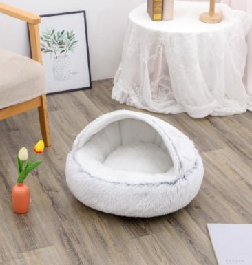 2 In 1 Dog And Cat Bed Pet Winter Bed Round Plush Warm Bed House Soft Long Plush Pets Bed Pet Products - Oopsdadforgot.com