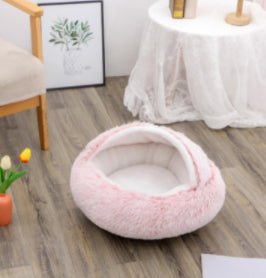 2 In 1 Dog And Cat Bed Pet Winter Bed Round Plush Warm Bed House Soft Long Plush Pets Bed Pet Products - Oopsdadforgot.com