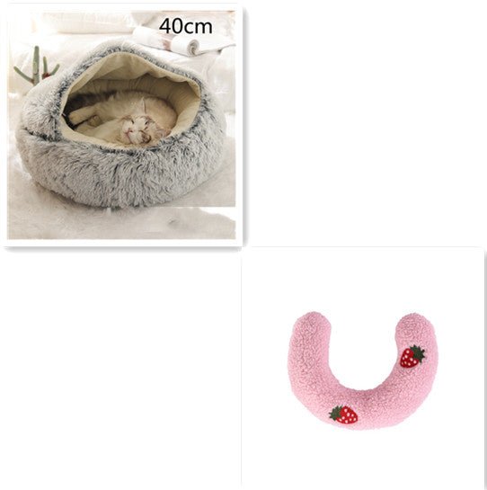 2 In 1 Dog And Cat Bed Pet Winter Bed Round Plush Warm Bed House Soft Long Plush Pets Bed Pet Products - Oopsdadforgot.com
