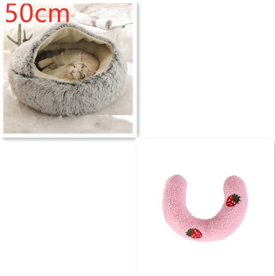 2 In 1 Dog And Cat Bed Pet Winter Bed Round Plush Warm Bed House Soft Long Plush Pets Bed Pet Products - Oopsdadforgot.com
