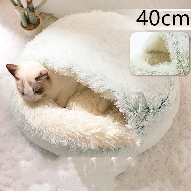 2 In 1 Dog And Cat Bed Pet Winter Bed Round Plush Warm Bed House Soft Long Plush Pets Bed Pet Products - Oopsdadforgot.com