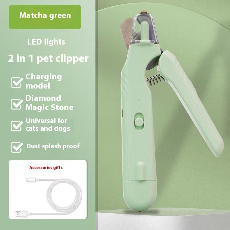 2 In 1 Pet Nail Clippers With Led Light Dog Cat Special Blood Line Scissors Multifunction Animals Paw Nail Trimmer Pet Supplies - Oopsdadforgot.com