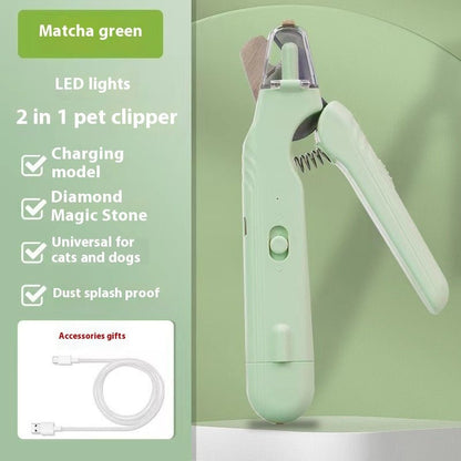2 In 1 Pet Nail Clippers With Led Light Dog Cat Special Blood Line Scissors Multifunction Animals Paw Nail Trimmer Pet Supplies - Oopsdadforgot.com