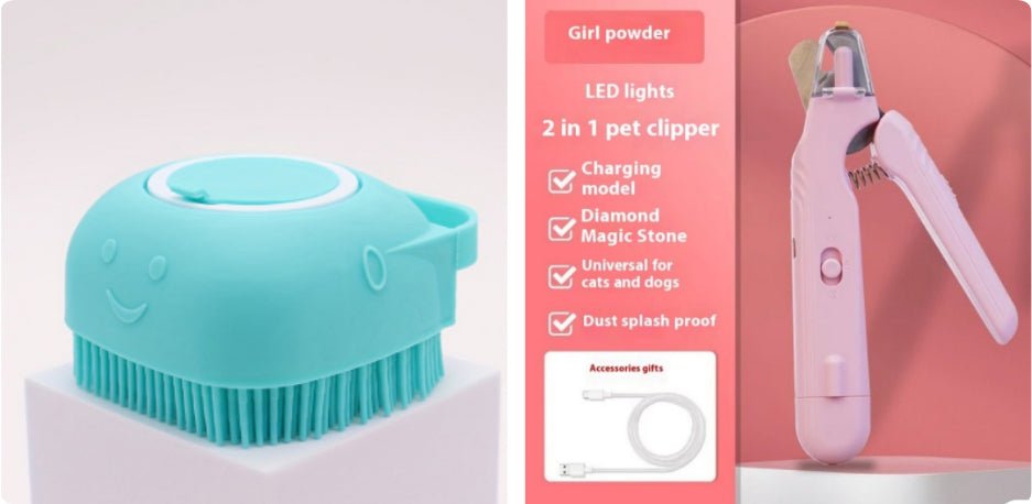2 In 1 Pet Nail Clippers With Led Light Dog Cat Special Blood Line Scissors Multifunction Animals Paw Nail Trimmer Pet Supplies - Oopsdadforgot.com