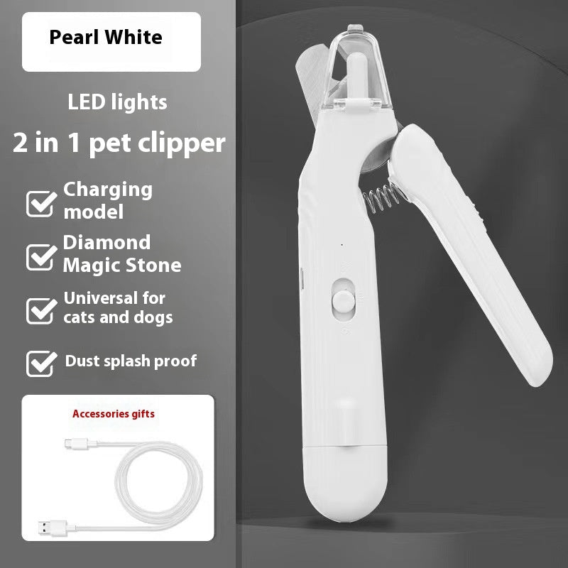2 In 1 Pet Nail Clippers With Led Light Dog Cat Special Blood Line Scissors Multifunction Animals Paw Nail Trimmer Pet Supplies - Oopsdadforgot.com